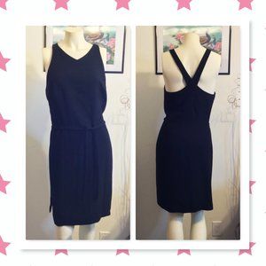 ANN TAYLOR BLACK SLEEVEES CROSS BACK SHEATHS DRESS